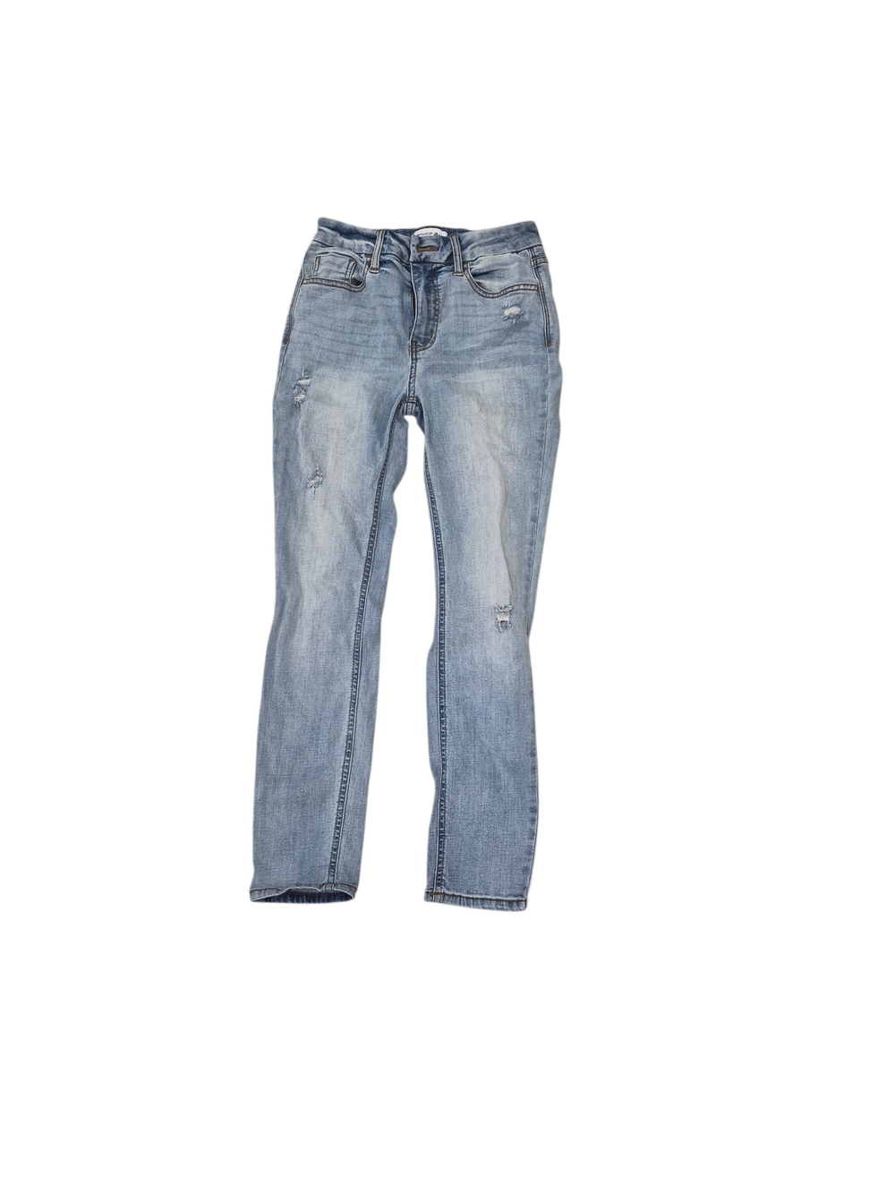 Women's Light Wash Distressed Blue Skinny Jeans